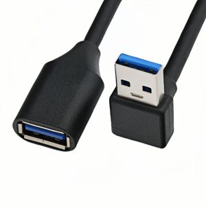 Кабель USB3.0 AM-AF удлинитель Uencze 03Z-B, 0.3м, угловой нижний изгиб