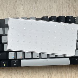 Наклейки UV DTF для клавиатуры (белые буквы) + пинцет