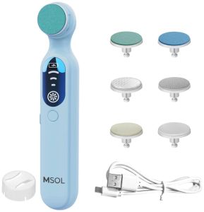 Электрическая пилка для ногтей, 6 насадок, голубая