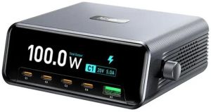 Зарядная станция WLX-60D SMART 100W GaN, интеллектуальный экран