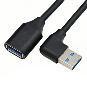 Кабель USB3.0 AM-AF удлинитель Uencze 10Z-D, 1м, угловой правый изгиб