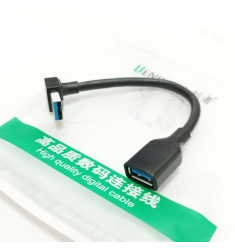 Кабель USB3.0 AM-AF удлинитель Uencze 15Z-A, 0.15м, угловой верхний изгиб
