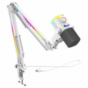 Набор Fifine AM8 ProT (Микрофон AM8 + Led пантограф), белый