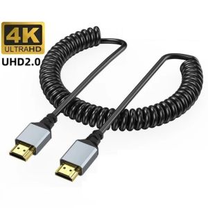 Кабель HDMI M - HDMI M, 4K60Hz, Пружинный (0.5м - 2м) 