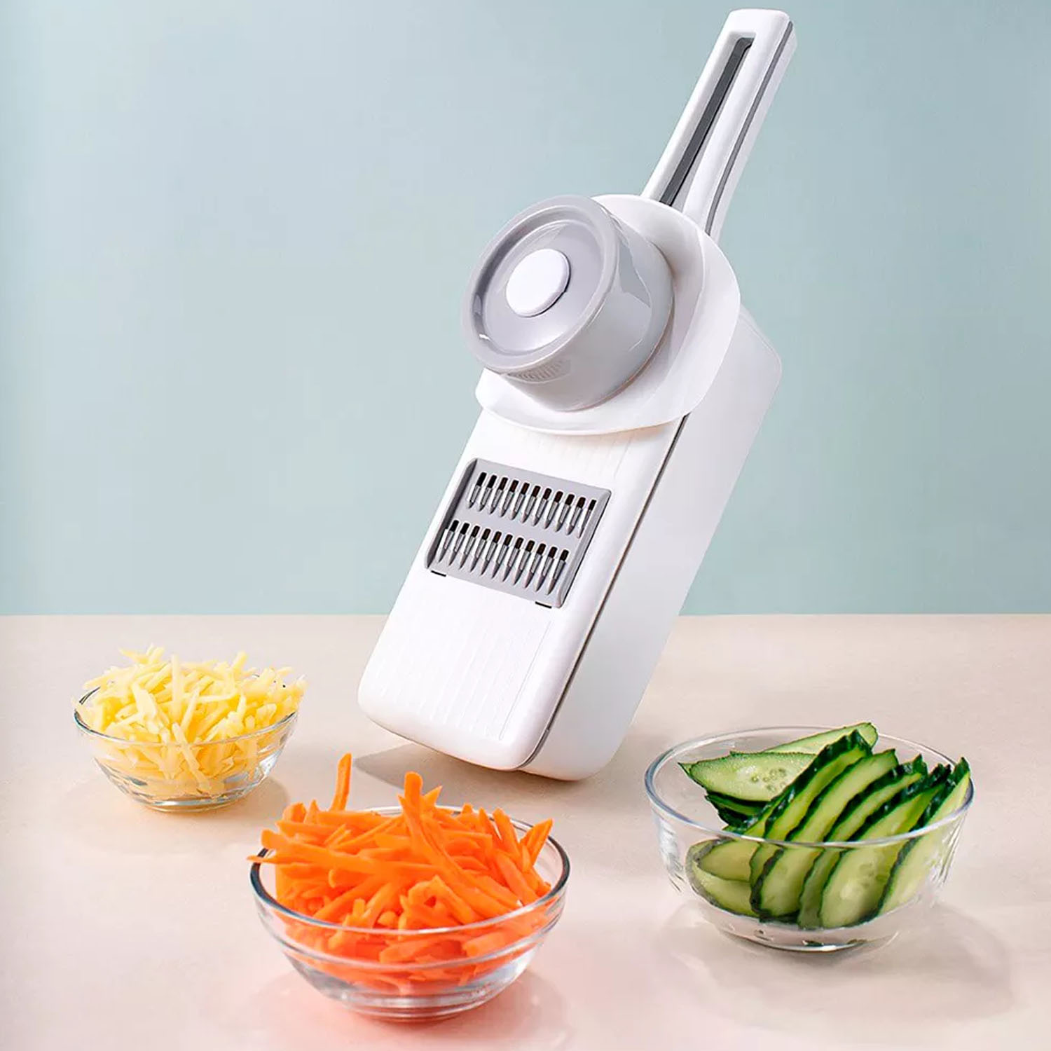 Автоматическая терка. Многофункциональная терка Xiaomi Huohou Multi-Blade Vegetable Slicer hu0137. Овощерезка Huohou Multi-Blade Vegetable Slicer hu0137. Овощерезка Xiaomi Huohou Multi-Blade Vegetable Slicer hu0137 (белая). Многофункциональная терка Huo Hou Multi-Blade Vegetable Slicer (hu0137).