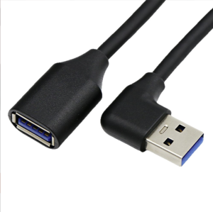 Кабель USB3.0 AM-AF удлинитель Uencze 05Z-C, 0.5м, угловой левый изгиб