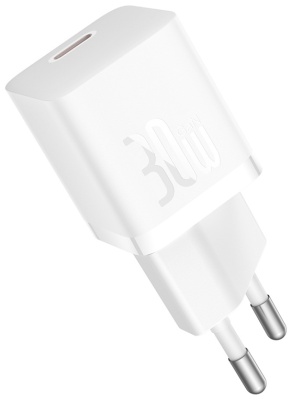Сетевое зарядное устройство Baseus GaN5 (mini) 1C, 30Вт, белый