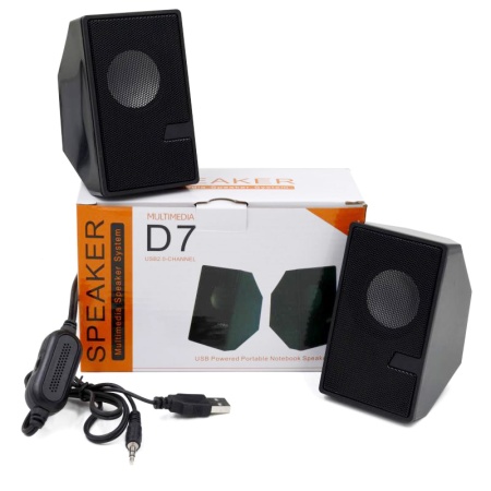 Колонки 2.0 D-7, USB, чёрный Колонки 2.0 D-7, USB, чёрный