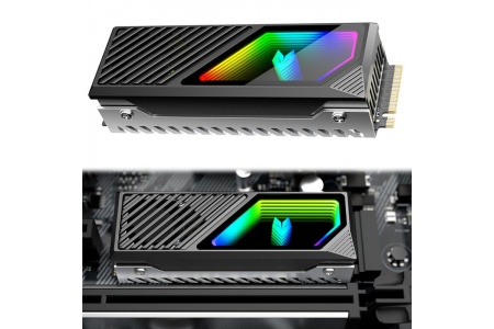 Радиатор для SSD M.2 NVMe AOSOR CM-M2F с ARGB подсветкой, чёрный