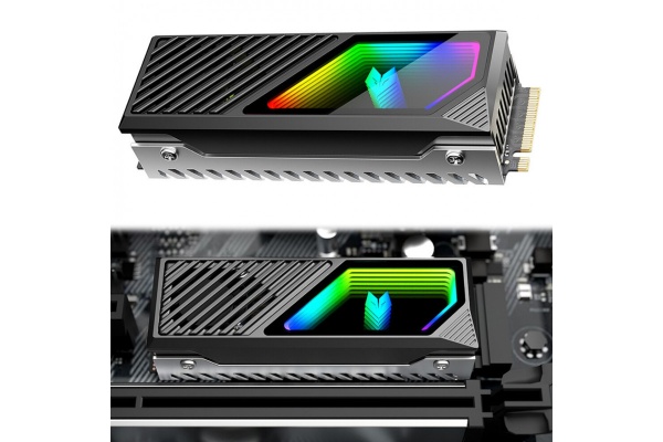 Радиатор для SSD M.2 NVMe AOSOR CM-M2F с ARGB подсветкой, чёрный