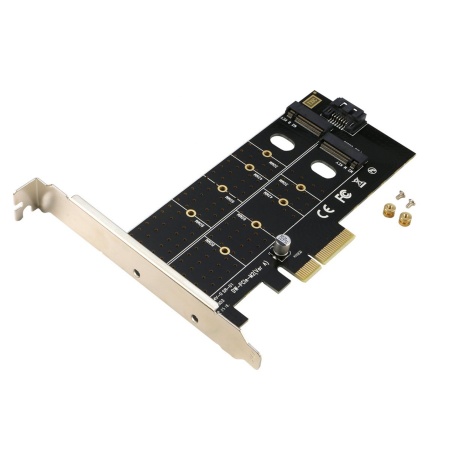 Контроллер PCI-E x4 - M.2 SSD (M Key) + M.2 SSD (B Key)