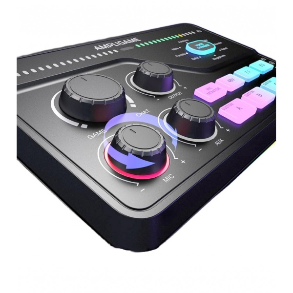 Внешняя звуковая карта для стриминга Fifine Ampligame SC8, ПК/PS4, чёрная