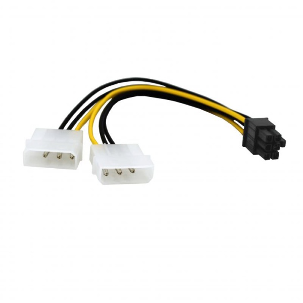 Кабель переходник Molex M x2 - PCIe 6pin M, 20см