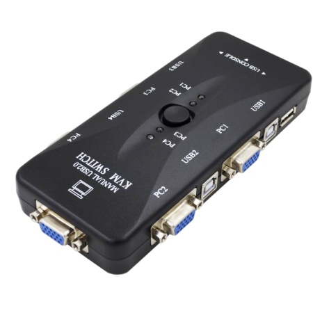 Переключатель KVM 4UK, 4-порта, VGA-USB
