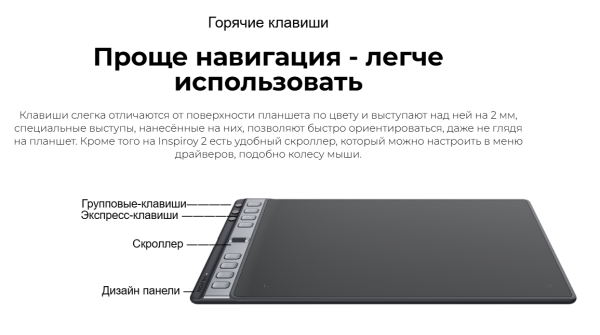 Графический планшет HUION INSPIROY 2 H951P
