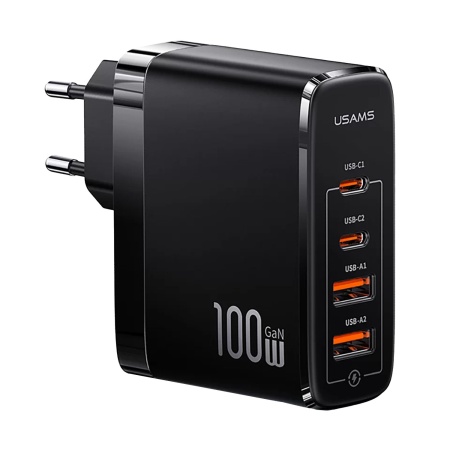 Сетевое зарядное устройство USAMS GaN US-CC145 T44, 5 A, 100 Вт
