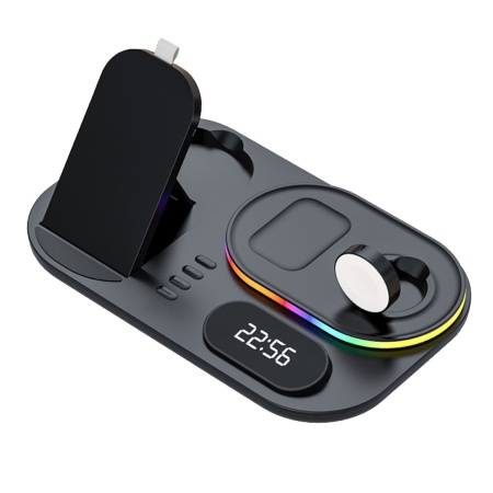 Беспроводное зарядное устройство 4 в 1 Charging Dock A06, 30 Вт, чёрный