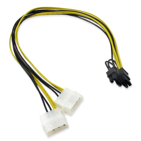 Кабель переходник Molex M x2 - PCIe 8pin(6+2) M, 40 см