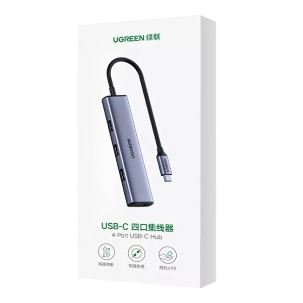 TypeC - USB 3.0-разветвитель UGREEN CM473, 4 порта