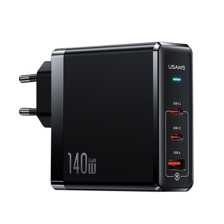 Сетевое зарядное устройство USAMS GaN US-CC168 T52, 5 A, 140 Вт
