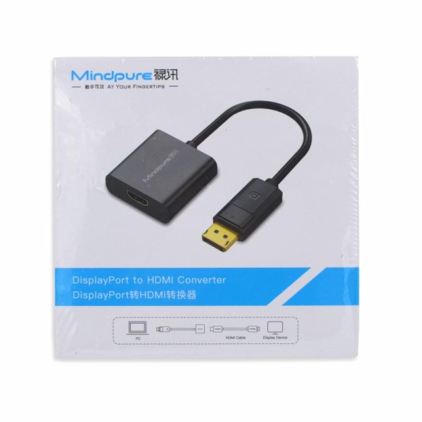Конвертер DisplayPort M - HDMI F, Mindpure AD003
