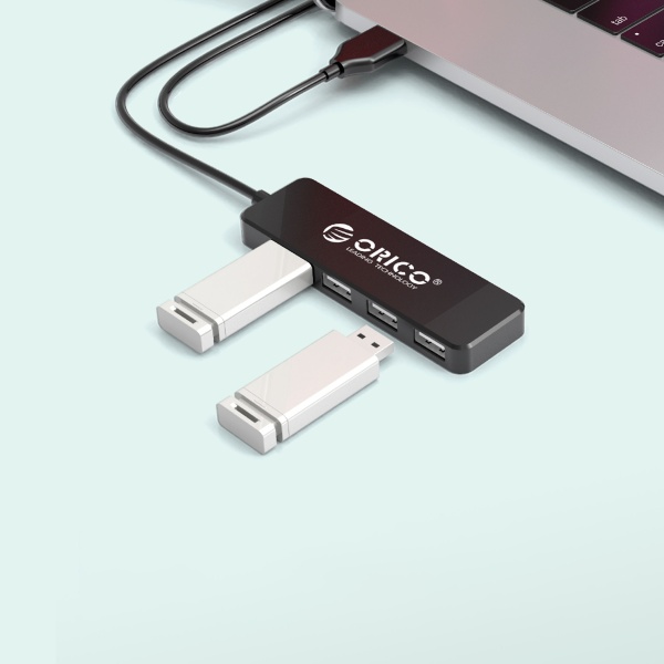 USB 2.0-разветвитель ORICO FL01-BK-BP, 4 порта, чёрный