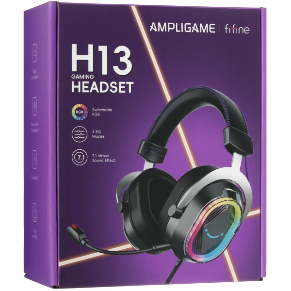 Проводная гарнитура Fifine AMPLIGAME H13, USB, 7.1, чёрные