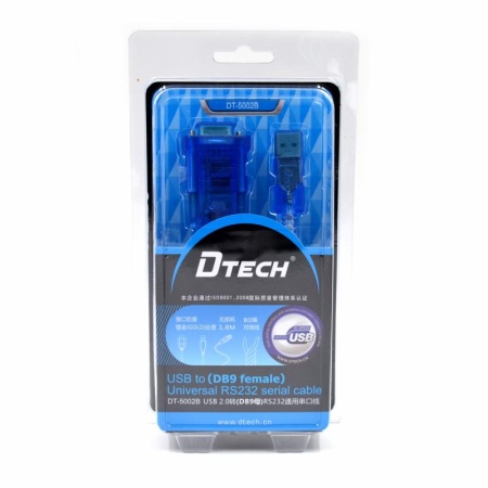 Переходник Dtech DT-5002B, USB A - COM(RS232)