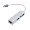 Сетевая карта TypeC + USB 3.0 HUB 3-порта, алюминий