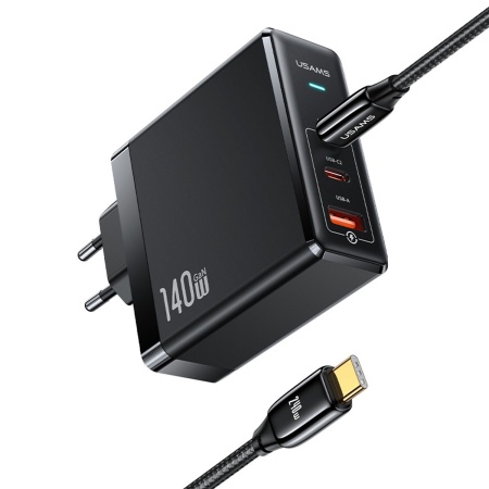 Сетевое зарядное устройство USAMS GaN US-CC168 T52, 5 A, 140 Вт