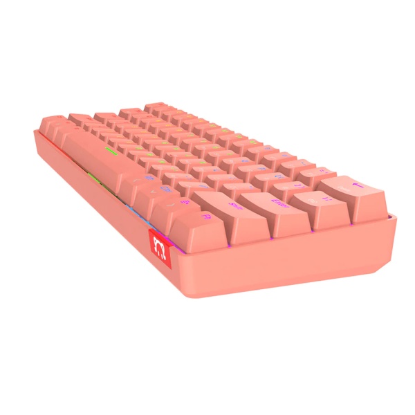 Клавиатура беспроводная, проводная A-Jazz STK61, Red Switch, EN, розовая