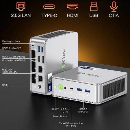 Неттоп GMKtec K9, Intel Ultra 5 125H, 32Гб / 1Тб