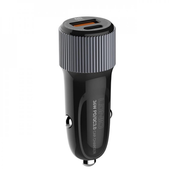 Автомобильное ЗУ LDNIO C510Q, 2.4 A, 36 Вт, USB Type C - Lightning - 1 м