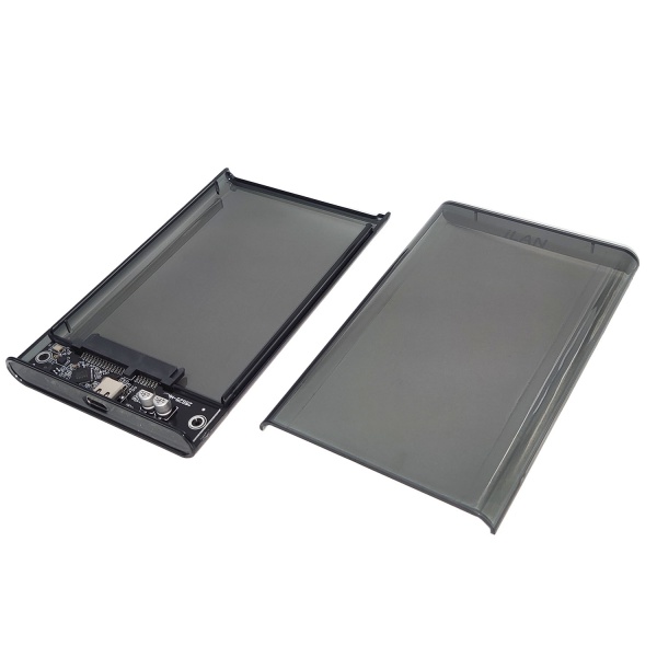 Внешний бокс iLAN Кварц, USB3.1 TypeC, прозрачный тёмный