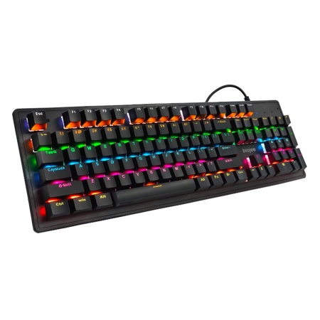 Клавиатура проводная Biojee B104, Blue Switch, чёрная