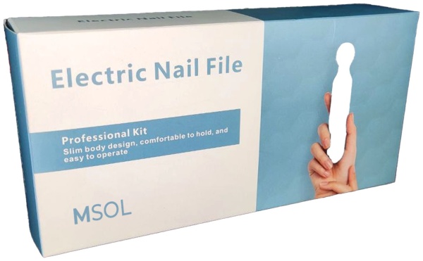 Электрическая пилка для ногтей, 6 насадок, голубая