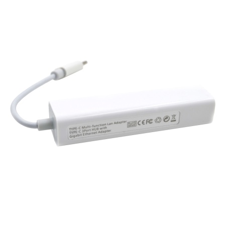 Сетевая карта TypeC + USB 2.0 HUB 3-порта