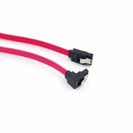 Шлейф SATA 2.0, Г-образный, 50см, c креплением