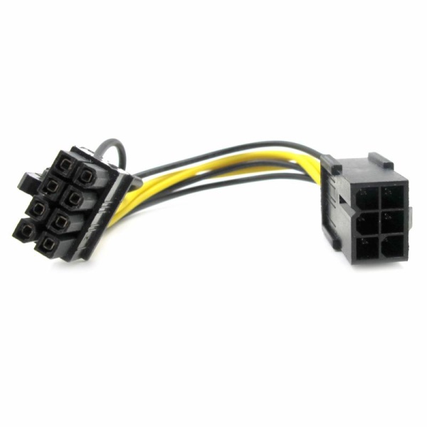 Кабель переходник PCIe 6pin F - PCIe 8pin(6+2) M, 20см