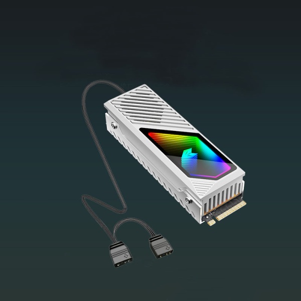 Радиатор для SSD M.2 NVMe AOSOR CM-M2F с ARGB подсветкой, белый