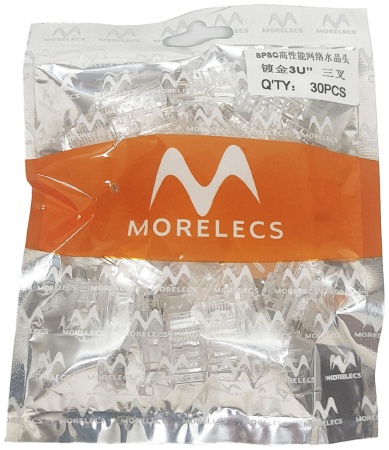 Коннектор RJ-45 Morelecs Прозрачный, 1пак/30шт