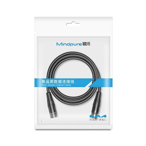 Кабель XLR (M) - XLR (F) "папа-мама" Mindpure, AU001, LX10696, 3 м
