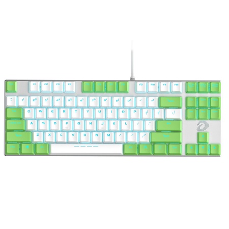 Клавиатура проводная DAREU EK815, Blue Switch, зелёно-белая