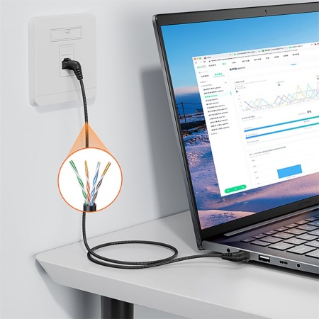 Патчкорд Cat6e "Cable Creation",  тонкий (вращение штекеров 360°), 10G Патчкорд Cat6e "Cable Creation",  тонкий (вращение штекеров 360°), 10G
