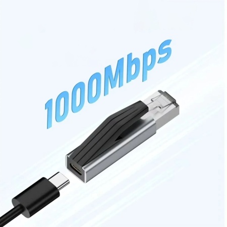Адаптер (портативная сетевая карта) USB Type-C в RJ45, 1Гбит