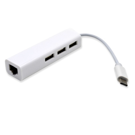 Сетевая карта TypeC + USB 2.0 HUB 3-порта