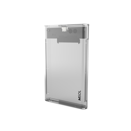 Внешний бокс MSOL K2590A, USB3.1 TypeC, чип RTL9201R, прозрачный