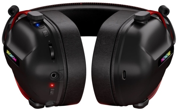 Беспроводная/проводная гарнитура MCHOSE S9 Pro, MC-S9, RGB, чёрный-красный