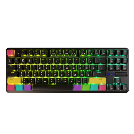 Клавиатура беспроводная, проводная A-Jazz K870T, Red Switch, чёрная, RU/EN