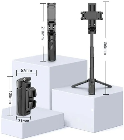 Штатив мини Ulanzi JJ02, Рукоятка-селфипалка, чёрный Штатив мини Ulanzi JJ02, Рукоятка-селфипалка, чёрный